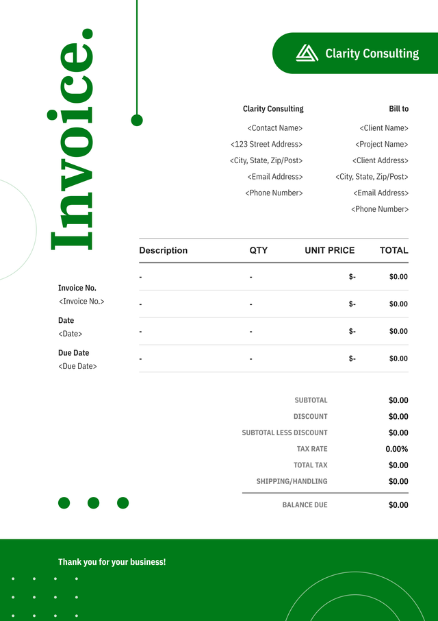 Luxury consulting invoice template