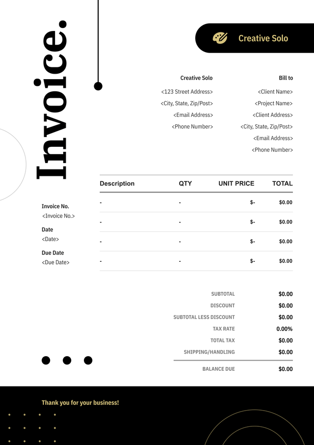 Luxury contractor invoice template