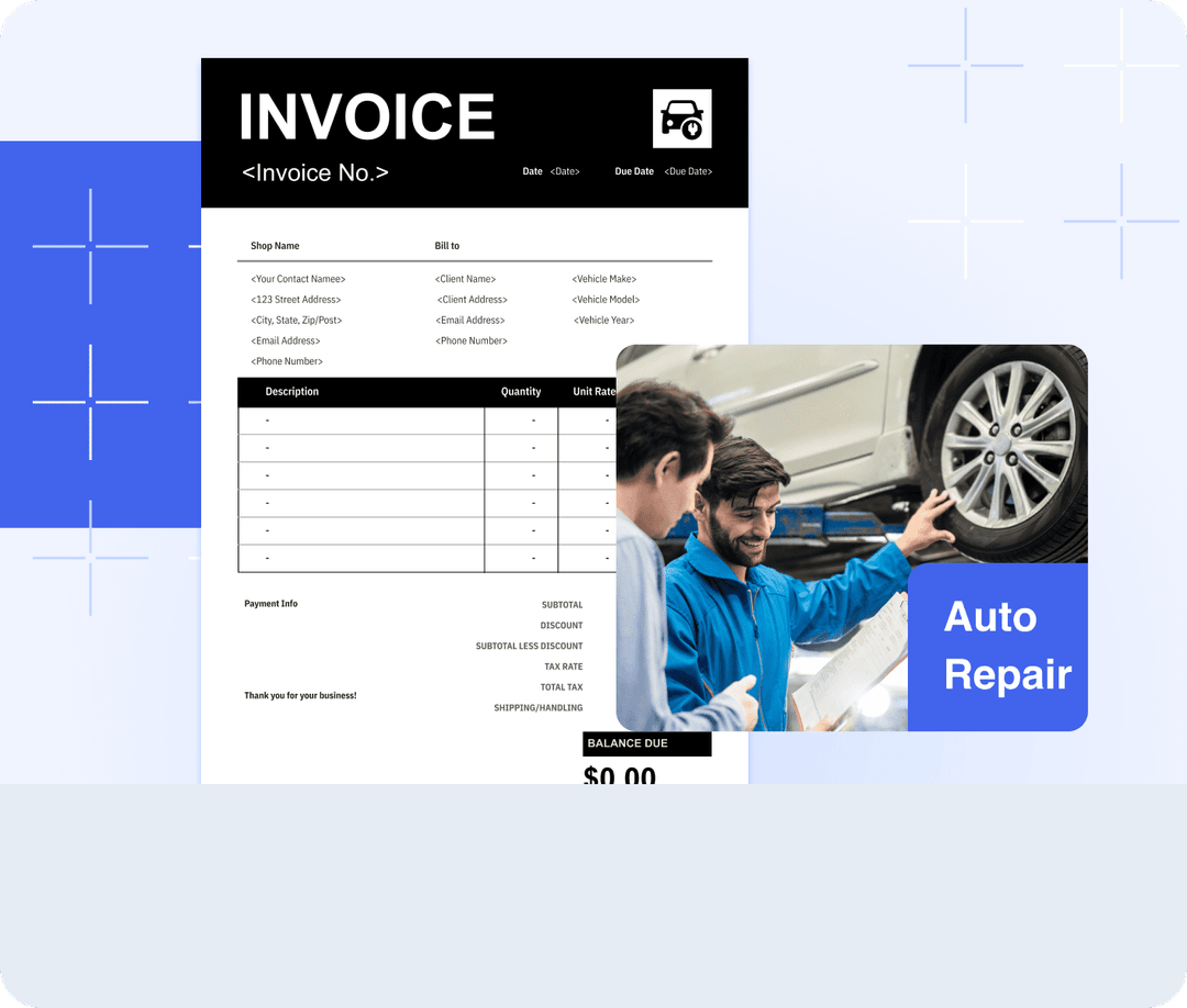 Auto Repair Invoice Templates
